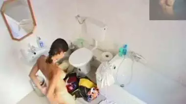 Bathroom Sexy Brunette Change