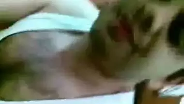 Desi guy lustfully sucking boobs of his wife MMS video!