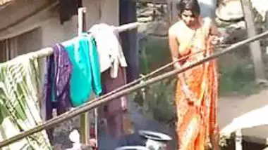 village bhabhi bathing outdoor