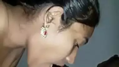 Erotic blowjob of a topless Tamil girl