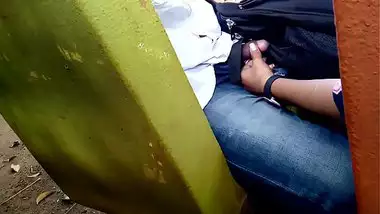 Handjob by sister in park after class