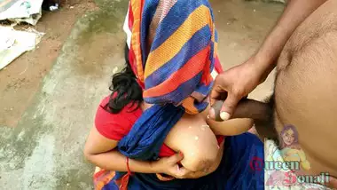 Maid In Blue Saree Suck Owner Dick In Backyad Outdoor He Cum On Her Big Boobs