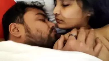 Licking and tickling boobs of beautiful GF