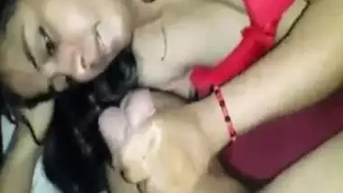 Hot Indian Bhabhi giving handjob and blowjob