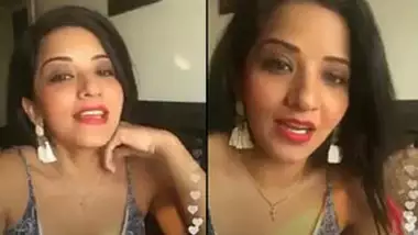 Monalisa Instagram Live with her ID, Cleavage in Nighty ,Big Melons