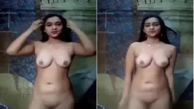 Long-haired Desi teen poses naked to show perfect XXX tits and pussy