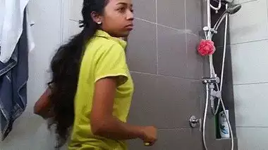 Cute Tamil girl stripping nude bathroom video