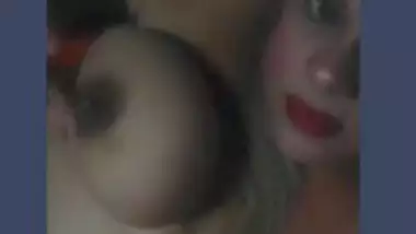 Very hot big boob girl selfie video making