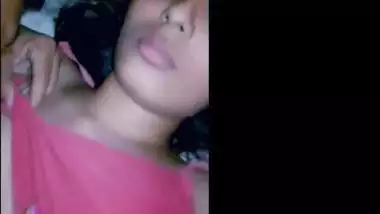 Man touches slutty Indian stepsisters and licks her hard perky nipple