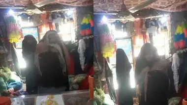 Pakistani shop owner having sex with two customers