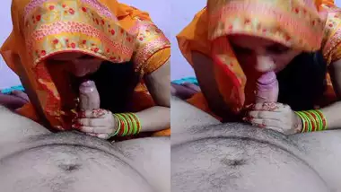 Cute Bhabhi sucking big red dick of hubby