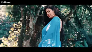 Barsha Banerjee in Blue Saree Flaunting Her Chubby Body