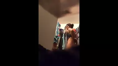 indian girl changing in bathroom