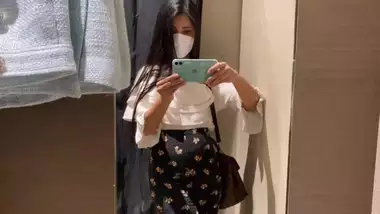 Shopping mall's fitting room horny masturbate