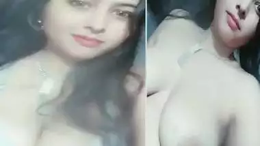 Indian gorgeous girl white boobs show selfie