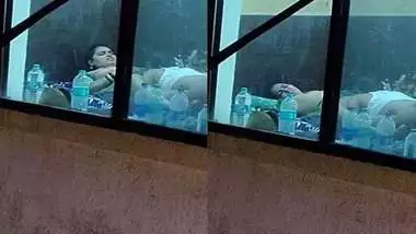 Caught through the window in hotel with bhabhi pussy lick